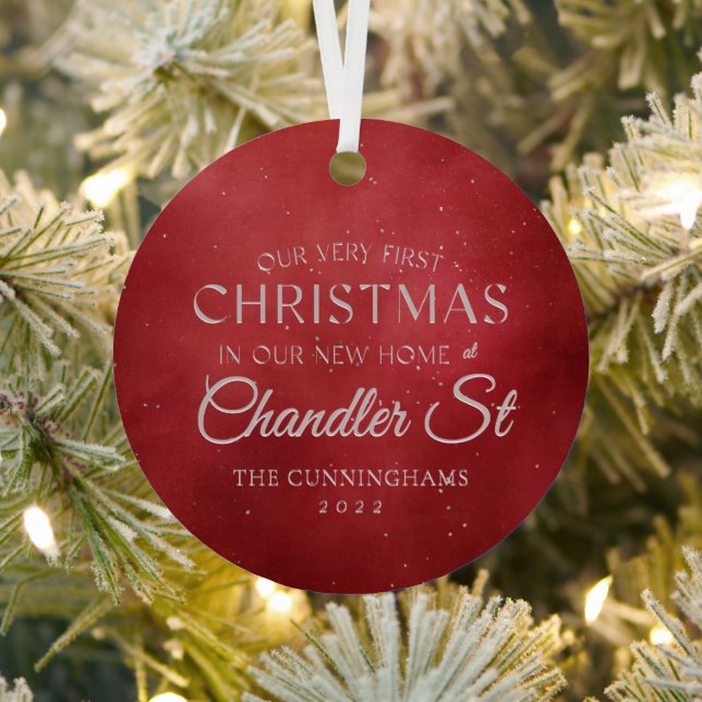 Adorno Metálico Nuestra primera Navidad en nuestro nuevo festín de (in situ)