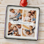 Adorno Metálico Nuestra Primera Navidad En Nuestro Nuevo Hogar Mod<br><div class="desc">El diseño está compuesto por una tipografía moderna de moda con fuentes sans serif y serif. Añade fotos personalizados de la familia y del nuevo hogar y año.</div>