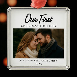 Adorno Metálico Nuestra primera Navidad juntos Minimalista moderna