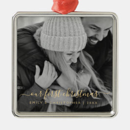 Adorno Metálico Nuestra primera plantilla de fotos con letras de m