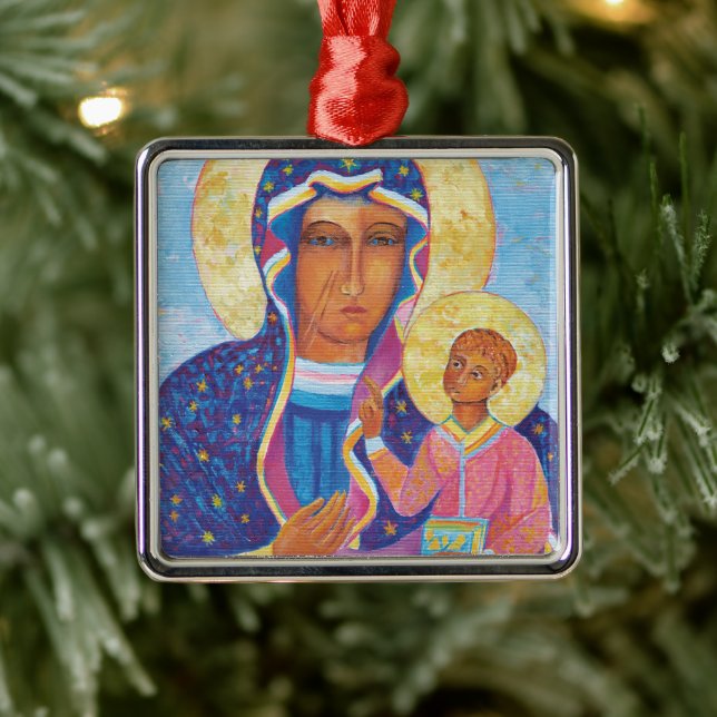Adorno Metálico Nuestra Señora de Czestochowa Madonna Negra Poloni (Árbol)