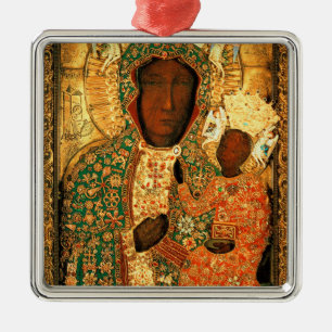 Adorno Metálico Nuestra Señora de Czestochowa Virgen Negra regalo 