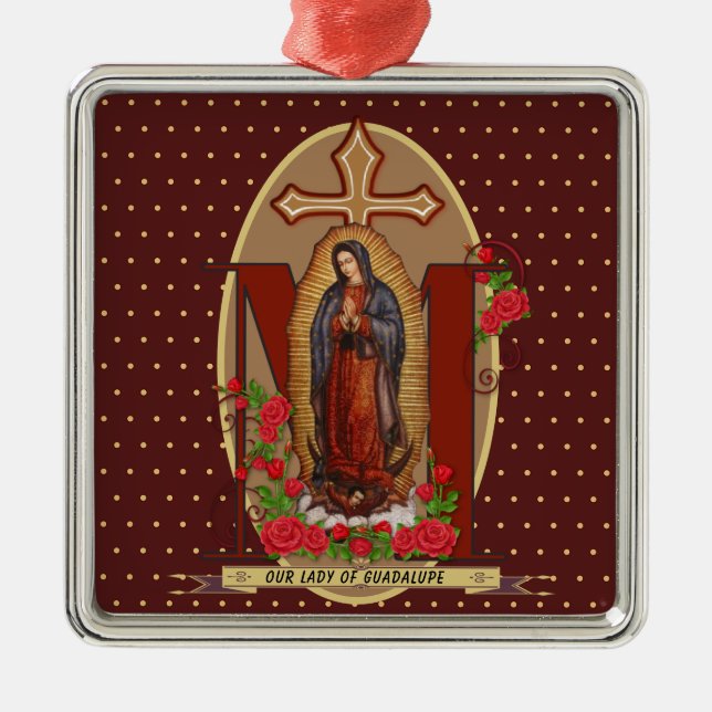 Adorno Metálico Nuestra Señora de Guadalupe Santa María Virgen Esp (Frente)