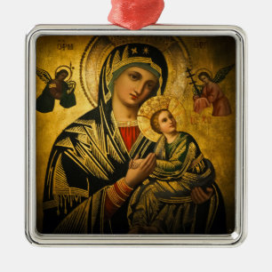 Adorno Metálico Nuestra Señora de la Perpetua Ayuda