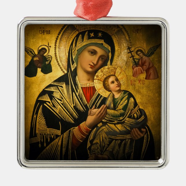 Adorno Metálico Nuestra Señora de la Perpetua Ayuda (Frente)