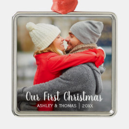 Adorno Metálico Nuestro cuadrado moderno de la primera del navidad