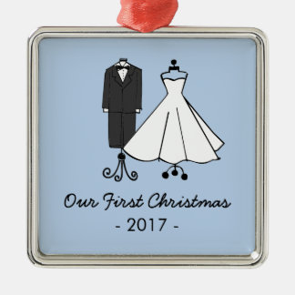Adorno Metálico Nuestro primer navidad * Doodles de la boda