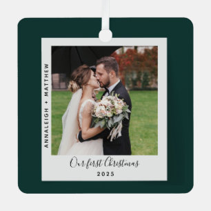 Adorno Metálico Nuestro primer Personalizado de fotos de Boda de N