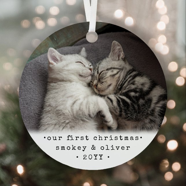 Adorno Metálico Nuestros primeros gatos de Navidad 2 o cualquier f (Subido por el creador)