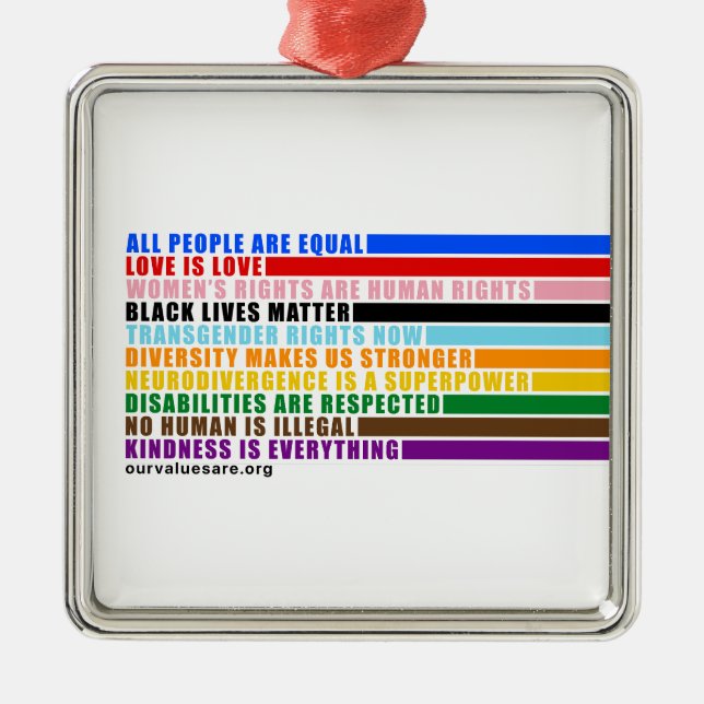 Adorno Metálico Nuestros valores son (Frente)