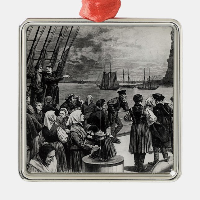 Adorno Metálico Nueva York - Bienvenidos a la tierra de la liberta (Frente)