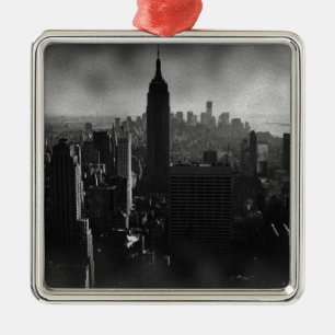 Adorno Metálico Nueva York en blanco y negro