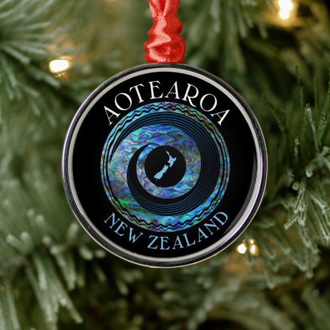 ADORNO METÁLICO NUEVA ZELANDIA KORU PAUA NAVIDAD ORNAMENTE (Árbol)