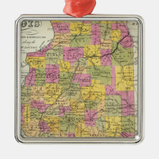 Adorno Metálico Nuevo mapa de Illinois