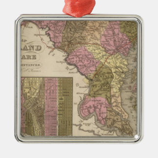 Adorno Metálico Nuevo mapa de Maryland y de Delaware
