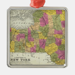 Adorno Metálico Nuevo mapa de Nueva York 2