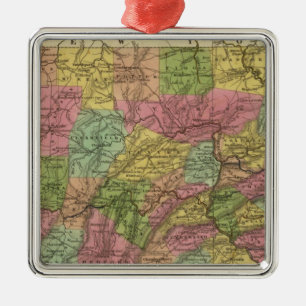 Adorno Metálico Nuevo mapa de Pennsylvania