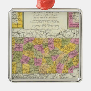 Adorno Metálico Nuevo mapa de Tennessee