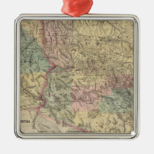 Adorno Metálico Nuevo mapa del territorio de Arizona