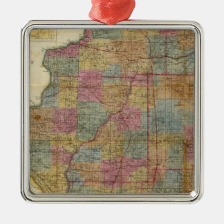 Adorno Metálico Nuevo mapa seccional del estado de Illinois 2