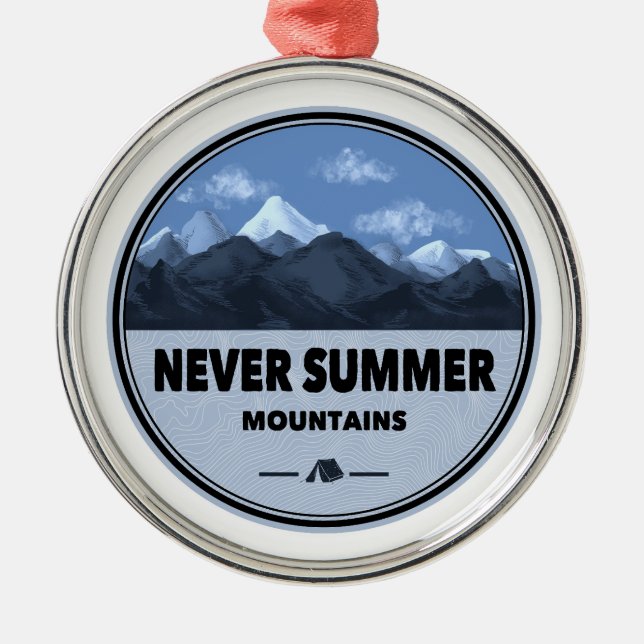 Adorno Metálico Nunca Montañas de Verano Camping Colorado (Frente)