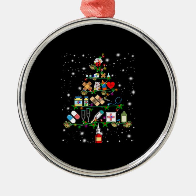 Adorno Metálico Nurse Gift | Equipo de enfermería Árbol de Navidad (Frente)