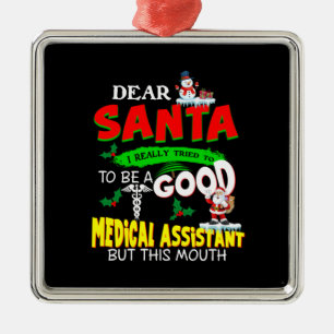 Adorno Metálico Nurse Gift   Estimado asistente médico de Santa Bu