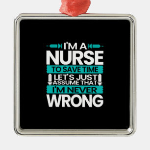 Adorno Metálico Nurse Gift   Soy Una Enfermera Para Ahorrar Tiempo