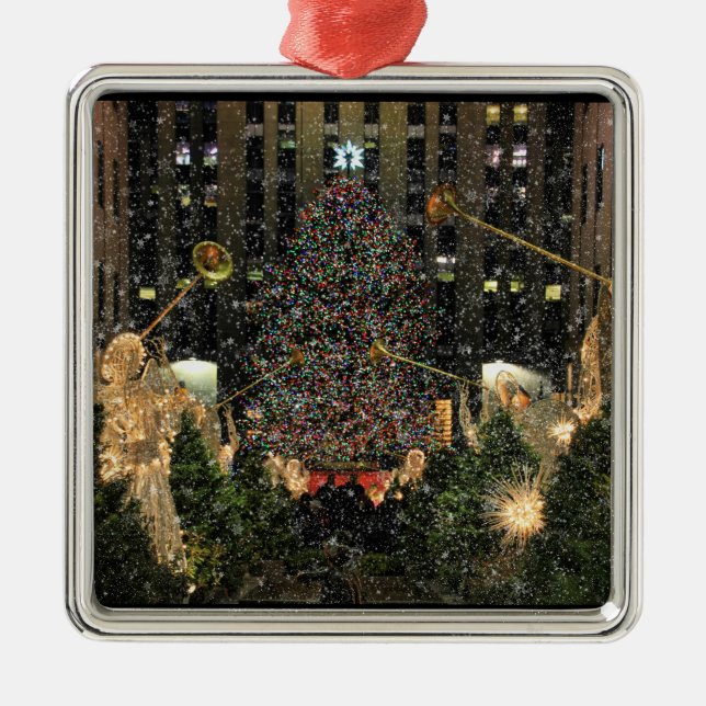 Adorno Metálico NYC Rockefeller Center Xmas Tree Falling Snow (Frente)
