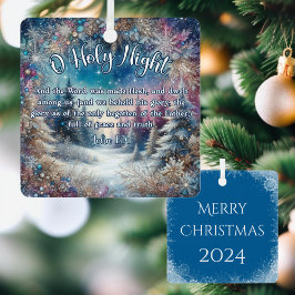 Adorno Metálico O Holy Night Winter Woodland John 1:14 Navidades