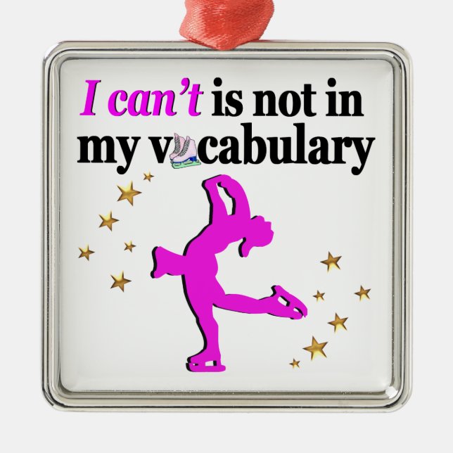 ADORNO METÁLICO OBJETIVOS Y SUEÑOS DE PATINAJE DE FIGURA ROSA (Frente)