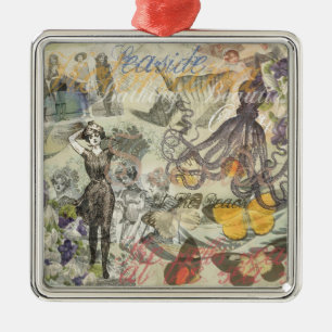 Adorno Metálico Octopus Beach Antique Coastal Steampunk