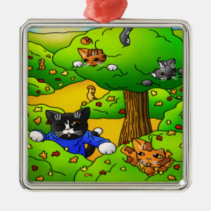 Adorno Metálico Ocultar y buscar gatos