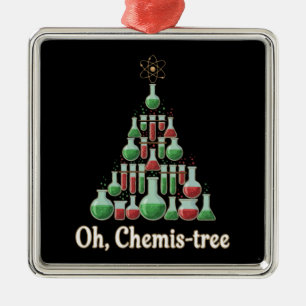 Adorno Metálico Oh Árbol Químico Ciencia Divertida Química Navidad
