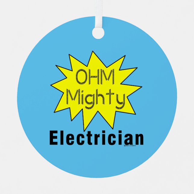Adorno Metálico Ohm Mighty Electrician (Anverso)