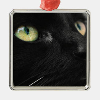 Adorno Metálico Ojos verdes - gato negro