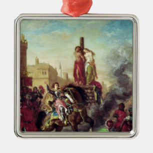 Adorno Metálico Olinda y Sophronia en la pira