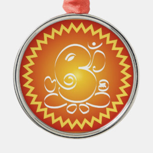 Adorno Metálico OM Ganesha con la estrella amarilla