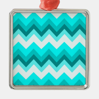 Adorno Metálico Ombre Girly Pattern Verde azulado Turquesa Chevron