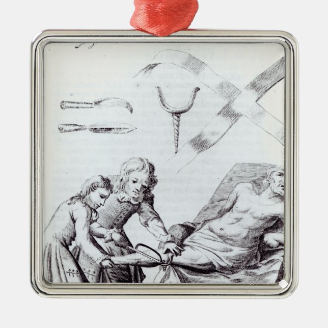 Adorno Metálico Operación quirúrgica para amputar una pierna (Frente)