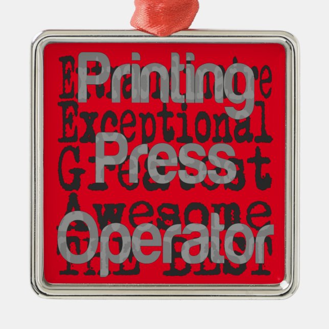 Adorno Metálico Operador de prensa de impresión Extraordinaire (Frente)