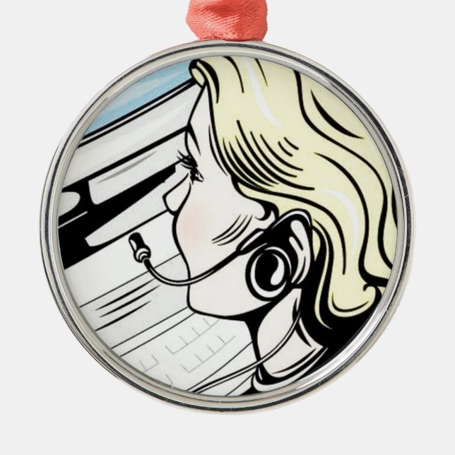 Adorno Metálico Operador magnífico del teléfono (Frente)