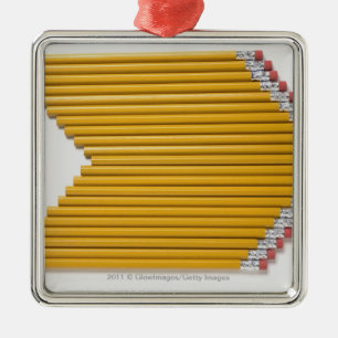 Adorno Metálico Opinión de alto ángulo de lápices en una fila