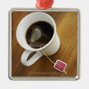 Adorno Metálico Opinión de alto ángulo de una taza de té