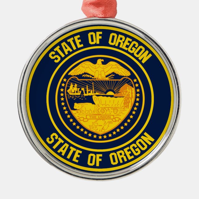 Adorno Metálico Oregon Round Emblem (Frente)