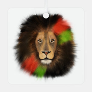 Adorno Metálico orgullo negro león rojo verde unidad selva gato re