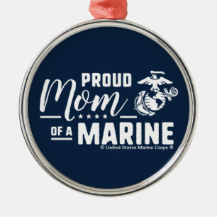 Adorno Metálico Orgullosa madre de un marine - Blanco