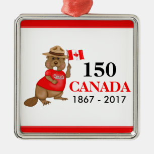 Adorno Metálico Orgulloso castor canadiense 150 años