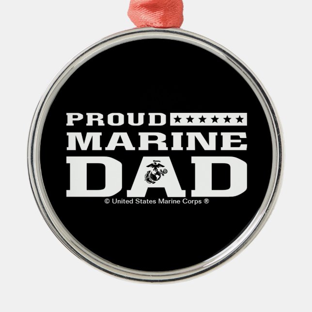 Adorno Metálico Orgulloso Marine Dad - Blanco (Frente)