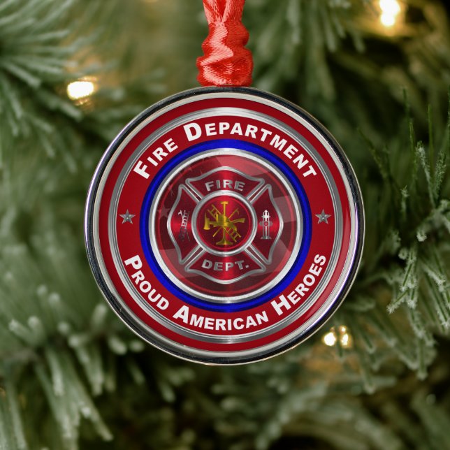 Adorno Metálico Orgullosos Navidades de bomberos estadounidenses (Árbol)